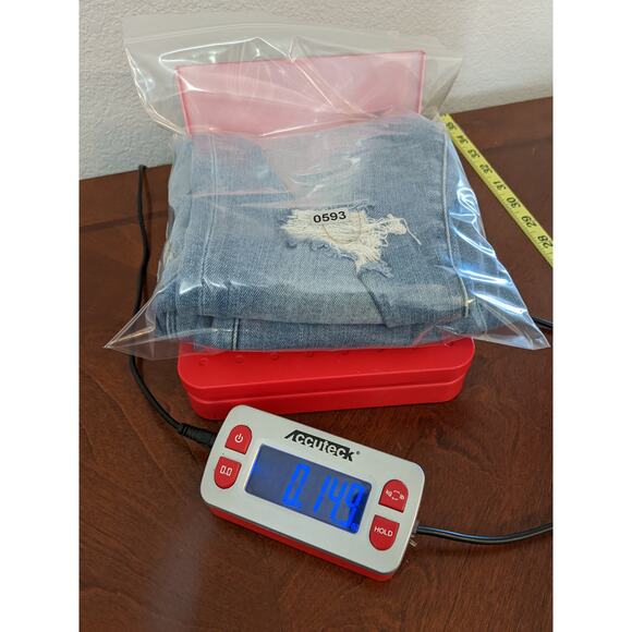 Frame Le High Skinny Jeans 27 Blue Distressed Denim Raw Hem Stretchy Mid Rise - Picture 13 of 14